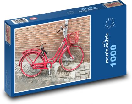 Červený bicykel - Puzzle 1000 dielikov, rozmer 60x46 cm