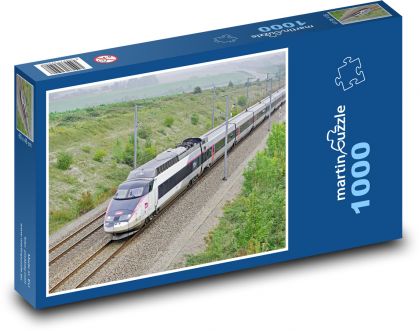 Vlak TGV - Puzzle 1000 dielikov, rozmer 60x46 cm