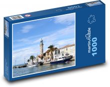 Maják - pobřeží, lodě Puzzle 1000 dílků - 60 x 46 cm