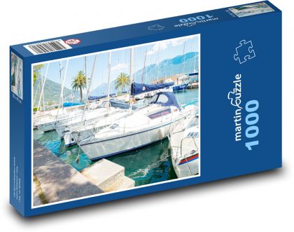 Włochy - Garda, łodzie - Puzzle 1000 elementów, rozmiar 60x46 cm