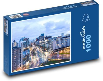 Rotterdam nocą - Puzzle 1000 elementów, rozmiar 60x46 cm