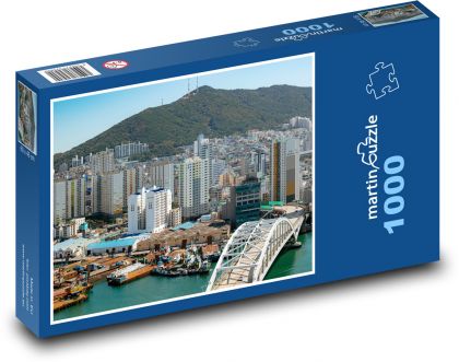 Port - miasto - Puzzle 1000 elementów, rozmiar 60x46 cm