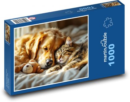 Cat and dog - Puzzle 1000 pieces, size 60x46 cm 