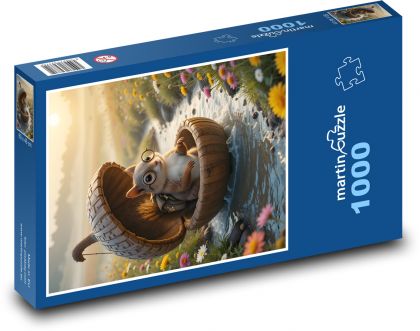 Veverka v oříšku na vodě - puzzle 1000 dílků