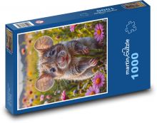 Mouse on a blooming meadow Puzzle 1000 pieces - 60 x 46 cm