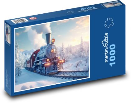 Vlak v zimní krajině - puzzle 1000 dílků