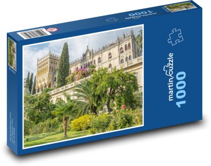 Schloss - Garten, Palmen - Puzzle - 1000 Teile