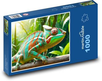 Chameleón - jašterica - Puzzle 1000 dielikov, rozmer 60x46 cm