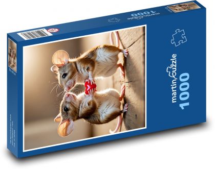 Zamilované žáby - Puzzle 1000 dílků, rozměr 60x46 cm