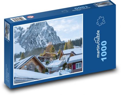 Zasnežená krajina - Puzzle 1000 dielikov, rozmer 60x46 cm