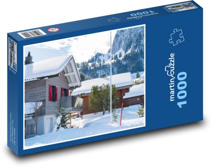 Zasnežená dedina - Puzzle 1000 dielikov, rozmer 60x46 cm
