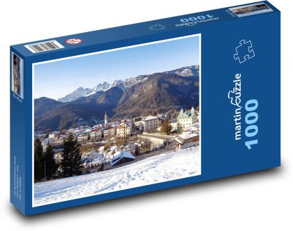 Włochy - śnieżne domy - Puzzle 1000 elementów, rozmiar 60x46 cm
