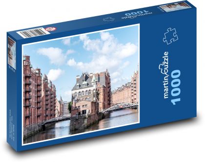 Hamburg - rieka - Puzzle 1000 dielikov, rozmer 60x46 cm