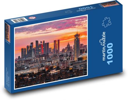 Drapacze chmur - zachód słońca - Puzzle 1000 elementów, rozmiar 60x46 cm