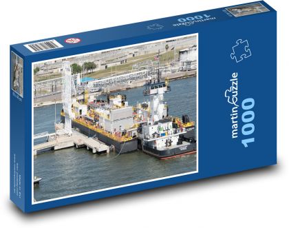 Nákladná loď v prístave - Puzzle 1000 dielikov, rozmer 60x46 cm