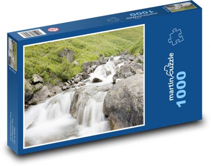 Alpy - rieka - Puzzle 1000 dielikov, rozmer 60x46 cm