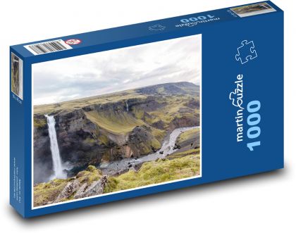 Háifoss - Islandia, wodospad - Puzzle 1000 elementów, rozmiar 60x46 cm