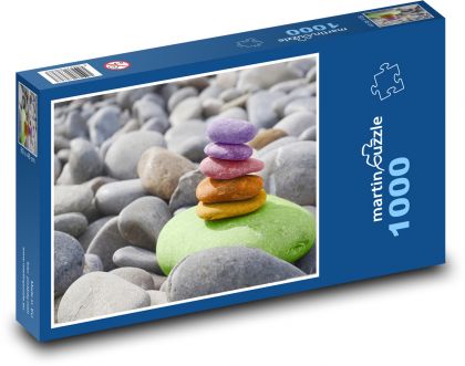 Kolorowa piramida kamieni - Puzzle 1000 elementów, rozmiar 60x46 cm
