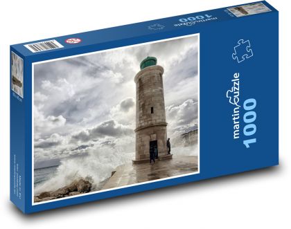 Latarnia morska - ryczące fale - Puzzle 1000 elementów, rozmiar 60x46 cm