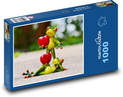 Zakochane żaby - Puzzle 1000 elementów, rozmiar 60x46 cm