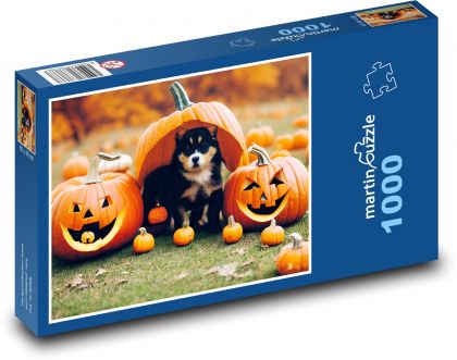 Halloween - puppy - Puzzle 1000 pieces, size 60x46 cm 