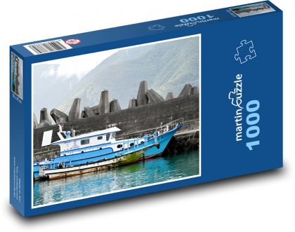 Rybársky čln - Taiwan - Puzzle 1000 dielikov, rozmer 60x46 cm