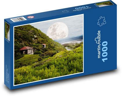 Nočná obloha - mesiac - Puzzle 1000 dielikov, rozmer 60x46 cm