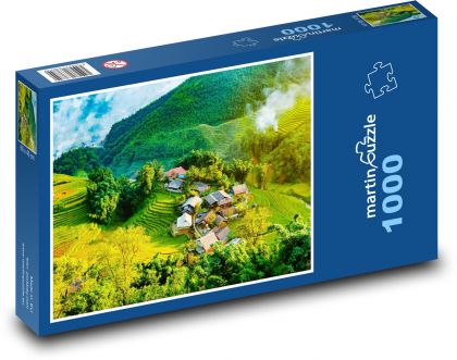 Vietnam - vidiek - Puzzle 1000 dielikov, rozmer 60x46 cm