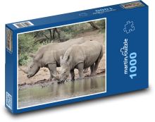Biely nosorožec Puzzle 1000 dielikov - 60 x 46 cm 