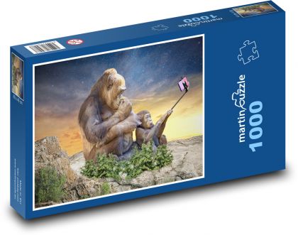Małpy - Puzzle 1000 elementów, rozmiar 60x46 cm