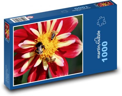 Včely na kvete - Puzzle 1000 dielikov, rozmer 60x46 cm
