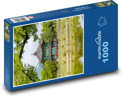 Pawilon Hyangwonjeong - Seul, Korea Południowa - Puzzle 1000 elementów, rozmiar 60x46 cm