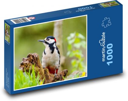 Strakapoud veľký - ďateľ - Puzzle 1000 dielikov, rozmer 60x46 cm