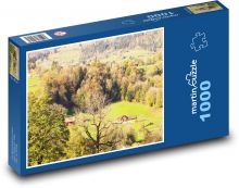 Dům v horách Puzzle 1000 - 60x46 cm