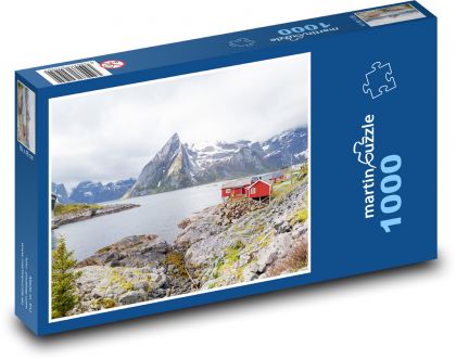Jazero - hory, Nórsko - Puzzle 1000 dielikov, rozmer 60x46 cm