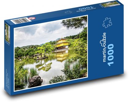Świątynia nad jeziorem - Sanktuarium, Japonia - Puzzle 1000 elementów, rozmiar 60x46 cm