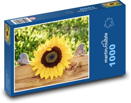 Słonecznik - Serce - Puzzle 1000 elementów, rozmiar 60x46 cm