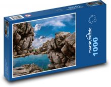 Horské jezero Puzzle 1000 - 60x46 cm