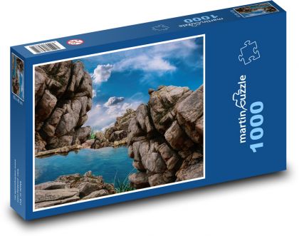 Horské jazero - Puzzle 1000 dielikov, rozmer 60x46 cm