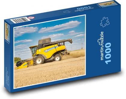 Kombajn - zber pšenice - Puzzle 1000 dielikov, rozmer 60x46 cm