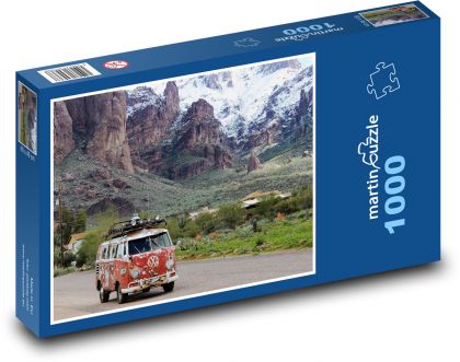 Retro-Auto - Berge - Puzzle - 1000 Teile