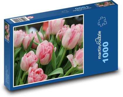 Pink tulips - Puzzle 1000 pieces, size 60x46 cm 