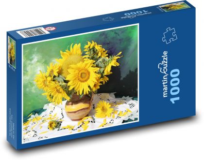 Slnečnica - kytica - Puzzle 1000 dielikov, rozmer 60x46 cm
