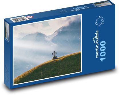 Pejzaż - góry, krzyż - Puzzle 1000 elementów, rozmiar 60x46 cm