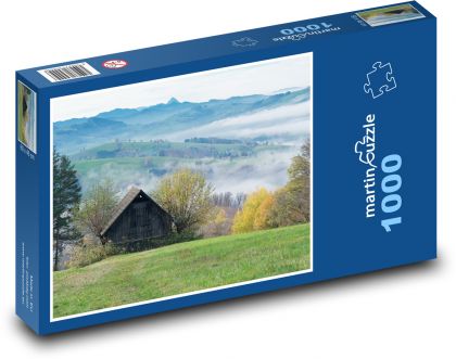 Krajina - príroda, seno - Puzzle 1000 dielikov, rozmer 60x46 cm