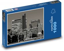 Budovy v Hamburgu Puzzle 1000 dielikov - 60 x 46 cm
