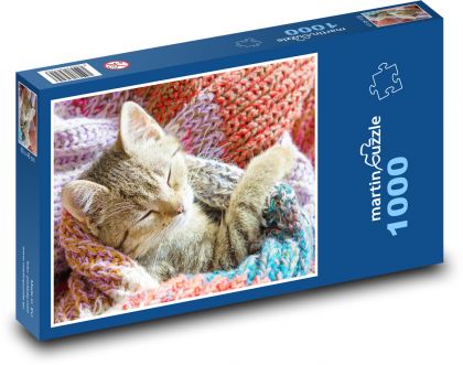 Spiace mačiatko - mačka - Puzzle 1000 dielikov, rozmer 60x46 cm