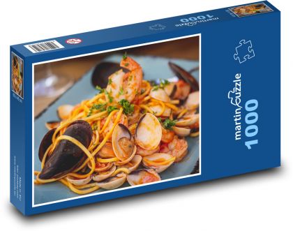 Talianske jedlo - morské plody - Puzzle 1000 dielikov, rozmer 60x46 cm