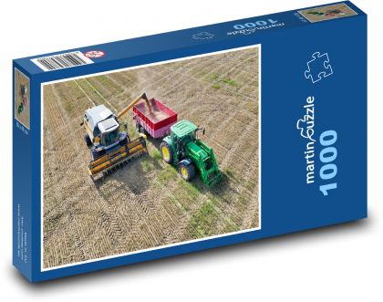 Ciągnik i kombajn - Puzzle 1000 elementów, rozmiar 60x46 cm