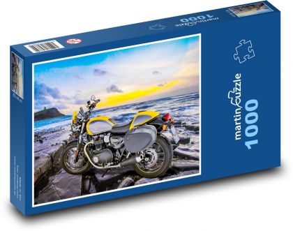 Motocykel pri mori - Puzzle 1000 dielikov, rozmer 60x46 cm